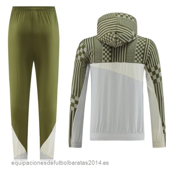 Nuevo Conjunto Completo Rompevientos AC Milan 23/24 Verde Gris Baratas